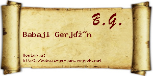 Babaji Gerjén névjegykártya